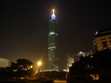 This photo of Taipei's "101" building at night was taken by Steven Cheung of Ashton-under-Lyne, UK.  The postmodern style 101 building was, from 2004 (when it was built) until 2010, considered the world's tallest completed skyscraper and was named one of the seven existing wonders of the modern world. 